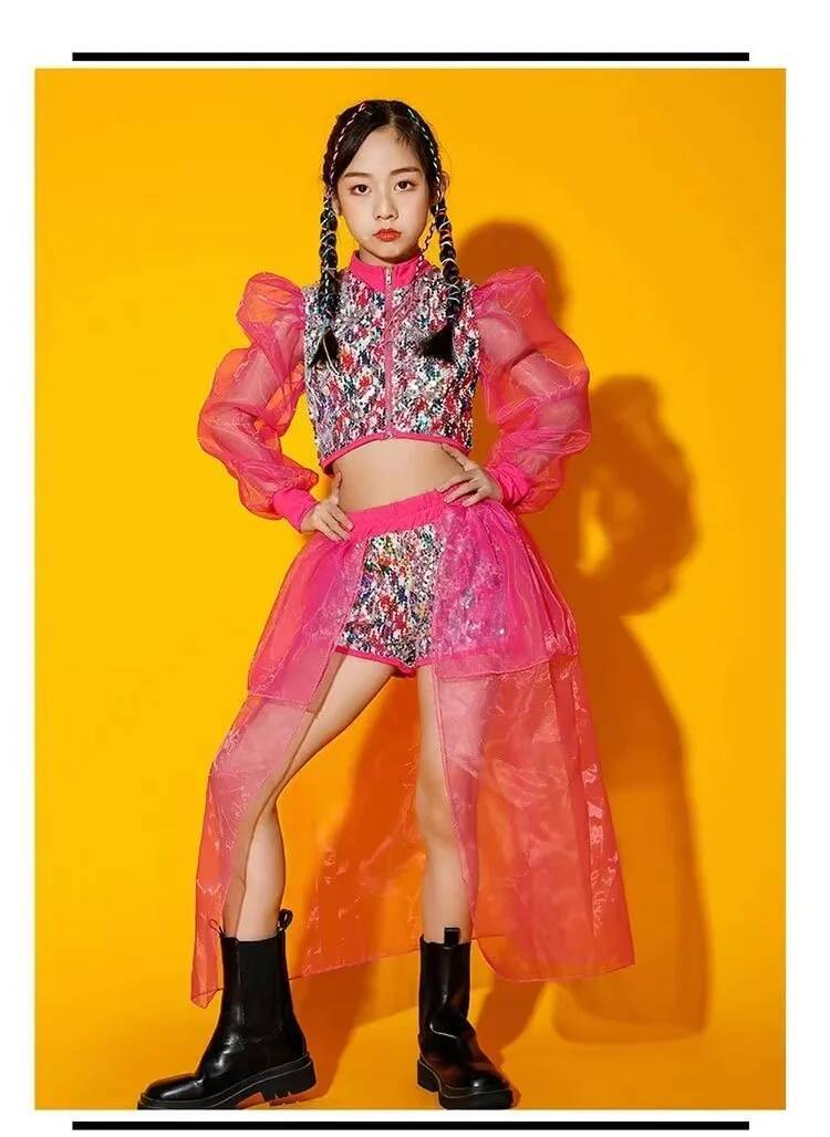 Street Fashion Online - Костюм для джазовых танцев с пайетками,