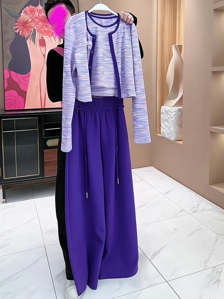 Street Fashion Online - Модный комплект с широкими брюками, женский