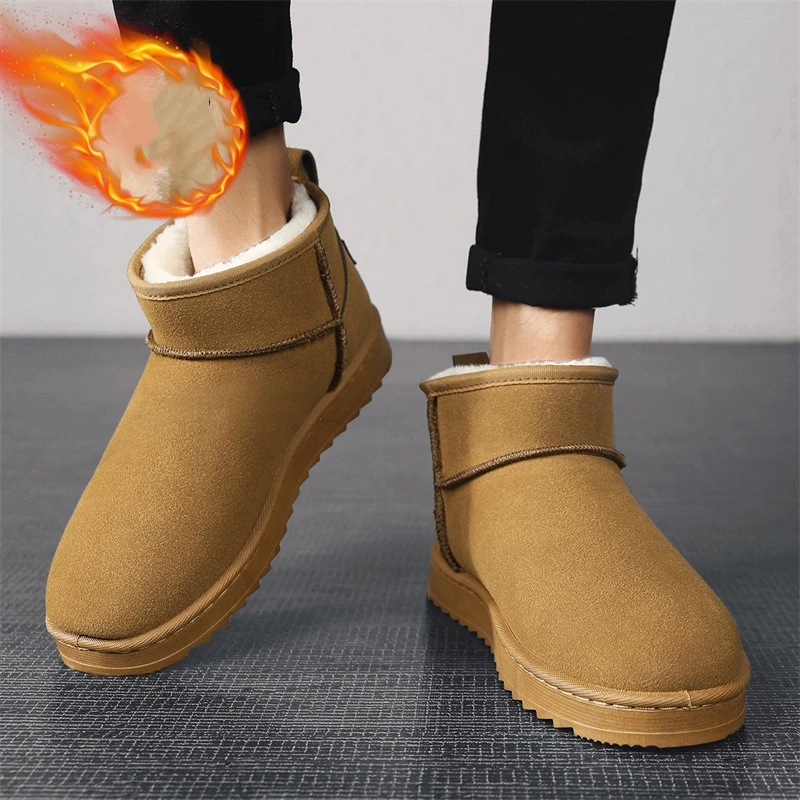 Street Fashion Online - Новые коричневые замшевые мини-ботинки для мужчин,
