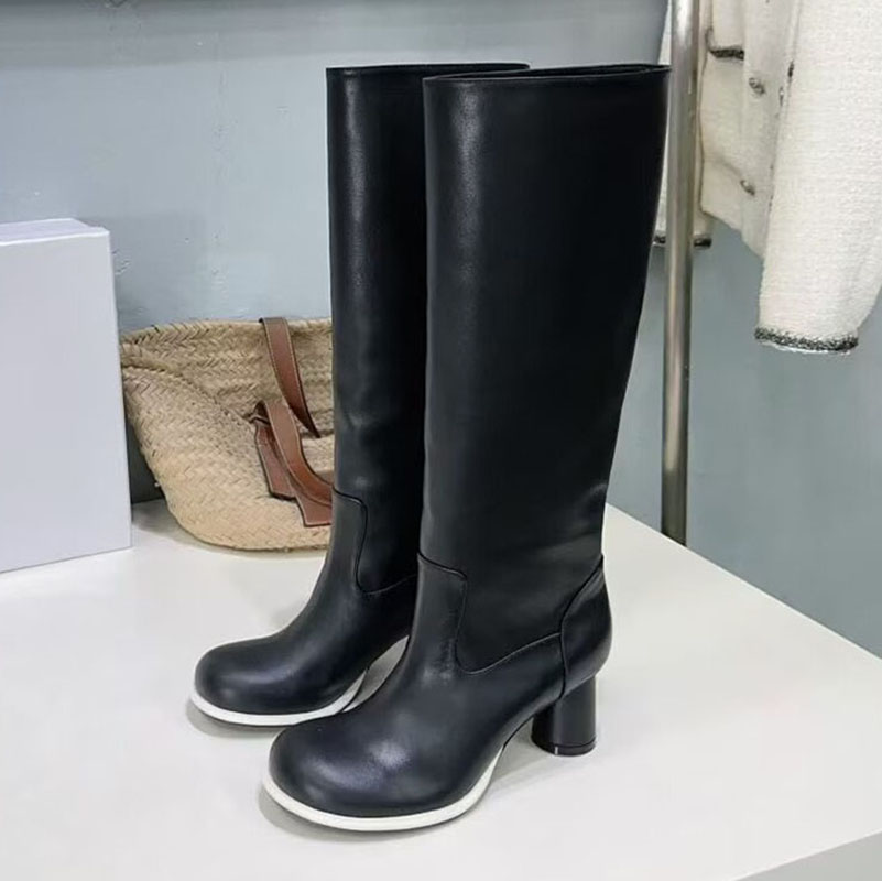 Street Fashion Rome 2025 - Эластичные сапоги из натуральной кожи, женские