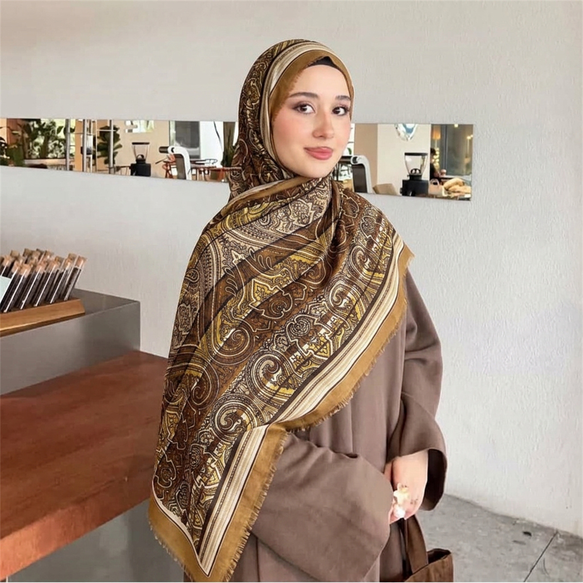 Винтажный платок-хиджаб с узор – обзор и цена Street Fashion Hijab