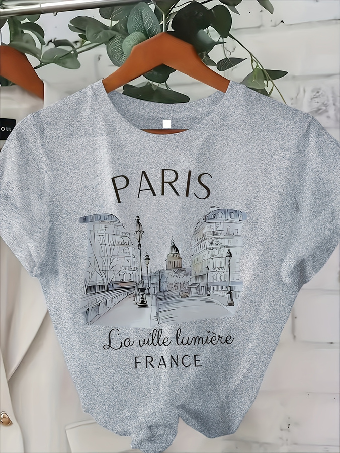 Женская футболка с принтом «Па – обзор и цена Street Fashion Paris 2025