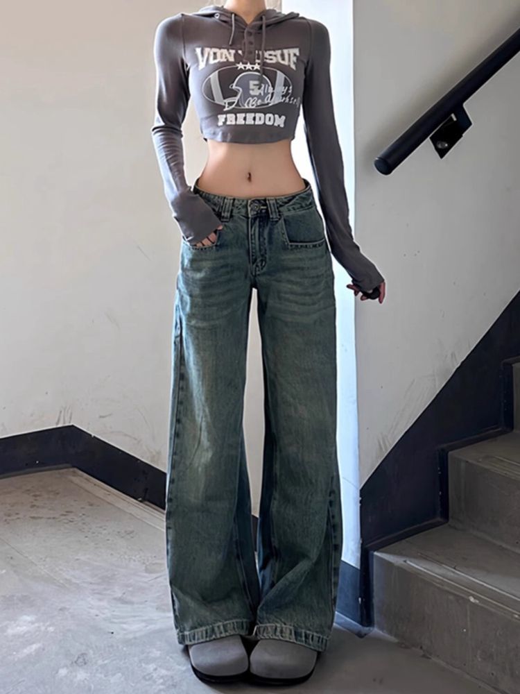 Коричневые джинсы Harajuku Y2K – обзор и цена Japanese Street Fashion Female
